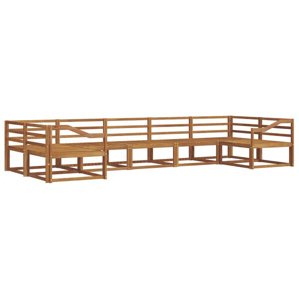 vidaXL Set vanjskih sofa 7 pcs Prirodna Čvrsto drvo akacije