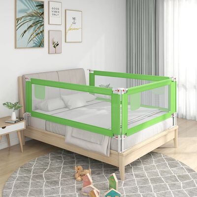 vidaXL Sigurnosna ograda za dječji krevet zelena 190 x 25 cm tkanina