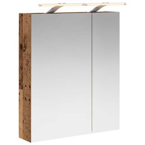 vidaXL Kupaonski ormar s ogledalom Zidne Staro drvo 60 x 14,5 x 70 cm