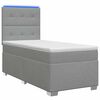 vidaXL Boxspring krevet s madracem Svjetlosiva 90 x 200 cm Tkanina