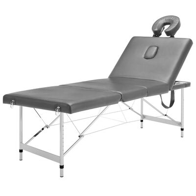 vidaXL Masažni stol s 4 zone i aluminijskim okvirom antracit 186x68 cm