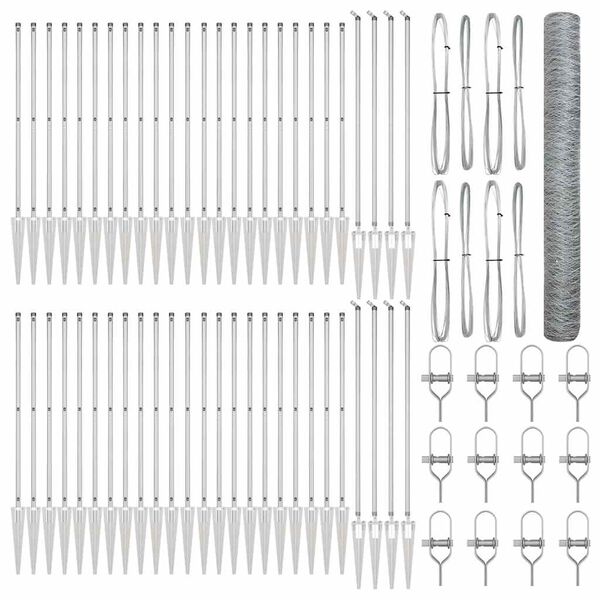 vidaXL Stup za ogradu Srebrno 100 x 1,4 m (mreža od 50 mm) Čelik