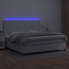 vidaXL Krevet box spring s madracem LED bijeli 200x200 cm umjetna koža
