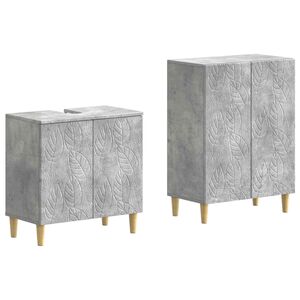 vidaXL Set kupaonskih ormara od 2 dijela DELFT Betonska siva