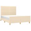 vidaXL Okvir za krevet bez madraca krem 140 x 190 cm od tkanine