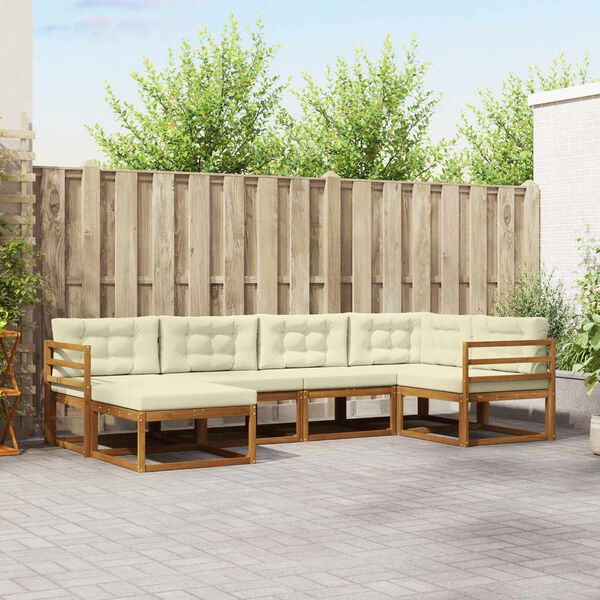 vidaXL Set vanjskih sofa s jastukom 6 pcs Prirodna i krem