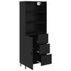 vidaXL Highboard s ladicama Crni hrast 69,5 x 34 x 180 cm