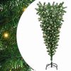vidaXL Obrnuto umjetno božićno drvce s setom kuglica Zelena 150 cm PVC