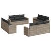 vidaXL 12-dijelni set vrtnih sofa poliratan s jastucima svijetlosivi