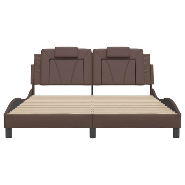 vidaXL Okvir za krevet Viana bez madraca smeđi 160x200 cm od umjetne kože