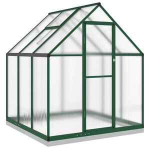 vidaXL Staklenik s okvirom zeleni 169 x 169 x 202 cm aluminijski