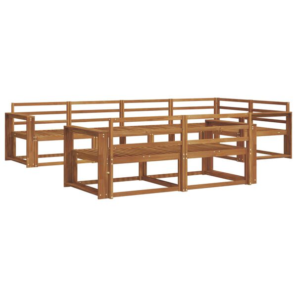 vidaXL Set vanjskih sofa 7 pcs Prirodna Čvrsto drvo akacije