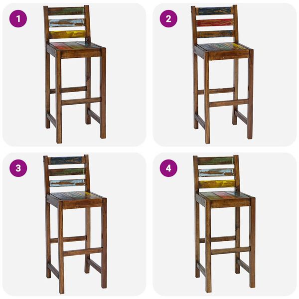 vidaXL Barski stolci 2 kom od masivnog obnovljenog drva