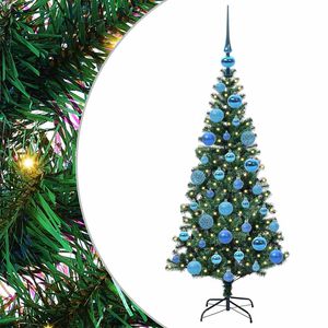 vidaXL Umjetno predsvijetljeno božićno drvce Zelena 120 cm PVC i metal
