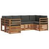 vidaXL Set vanjskih sofa 6 kom. Prirodna i antracit