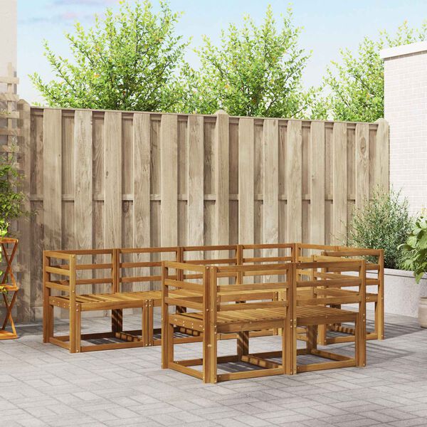 vidaXL Set vanjskih sofa s jastukom 7 pcs Prirodna i antracit