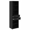vidaXL Highboard Crni hrast 50 x 42,5 x 185 cm Konstruirano drvo