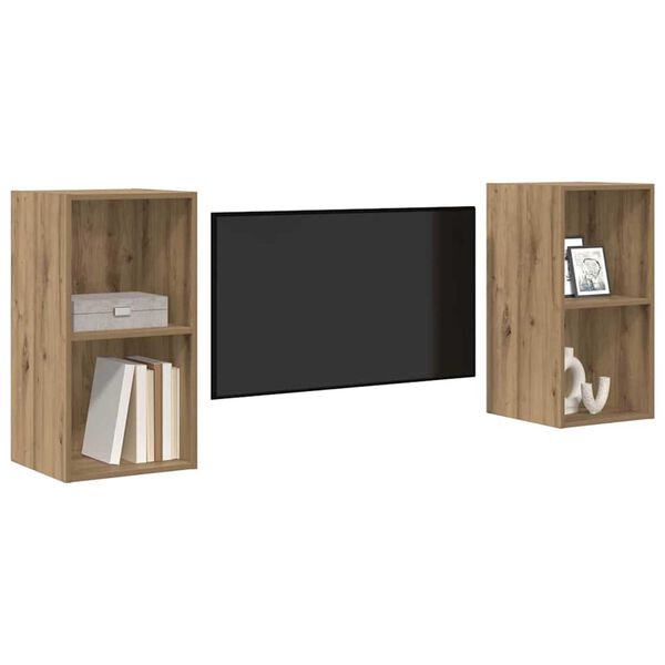 vidaXL Set TV komoda Zidne 2 pcs Umjetnički hrast 37 x 37 x 72 cm