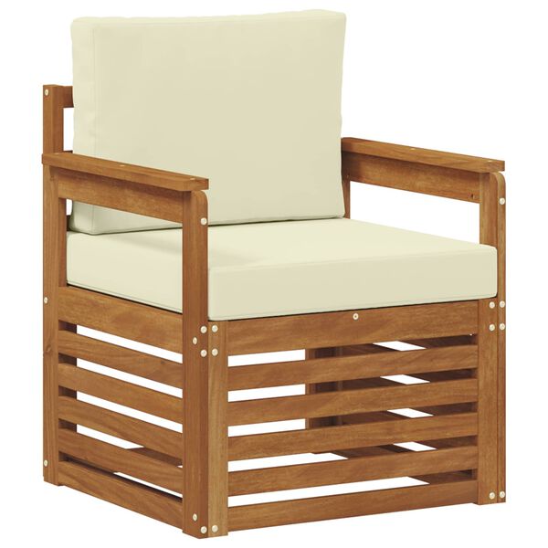 vidaXL Set vanjskih sofa Čvrsto drvo akacije i poliester Prirodna