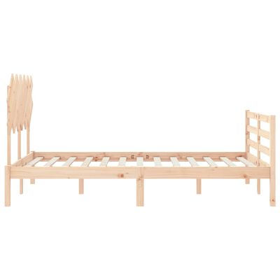 vidaXL Okvir kreveta s uzglavljem mali bračni od masivnog drva