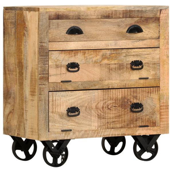 vidaXL Bočni ormarić s kotačima 70 x 40 x 75 cm od masivnog drva manga