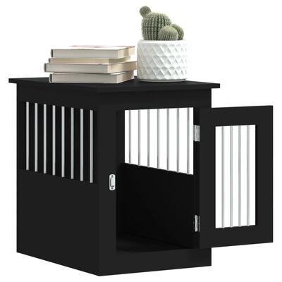 vidaXL Namještaj s kavezom za pse crni 45x62x59 cm drveni