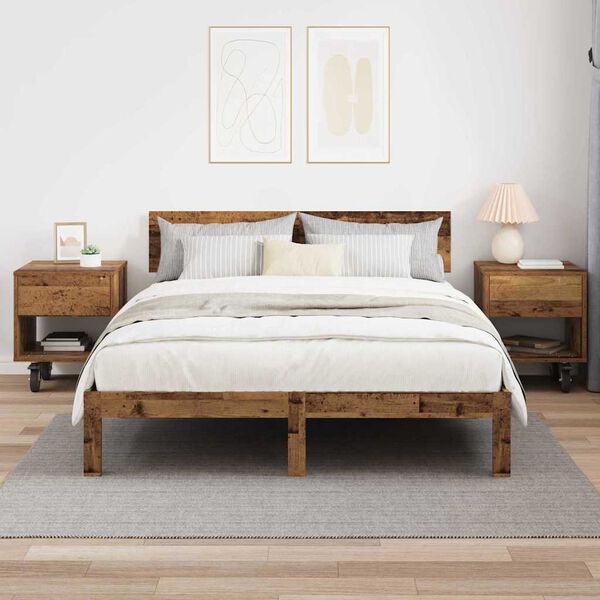 vidaXL Noćni ormarić 2 pcs Staro drvo 40,5 x 40 x 48 cm