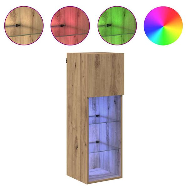vidaXL TV ormar za montažu na zid Umjetnički hrast 30,5 x 30 x 90 cm