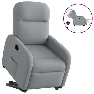 vidaXL Električni naslonjač na podizanje svjetlosivi od tkanine