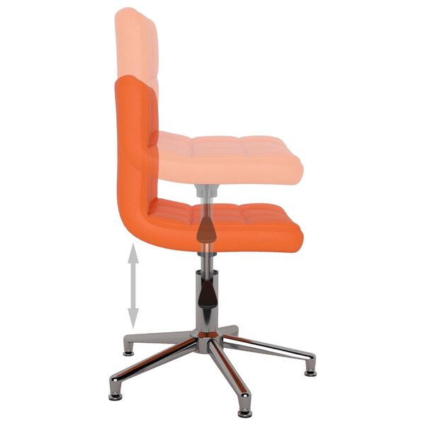 3087661 vidaXL Swivel Dining Chair Orange Faux Leather (334402)
