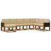 vidaXL Set vanjskih sofa 8 pcs Prirodna i bež Čvrsto drvo akacije