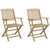 vidaXL Sklopive vrtne stolice 2 kom 54 x 61 x 88 cm od drva bagrema
