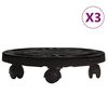 vidaXL Kolica za biljke s kotačima 3 kom promjer 30 cm crna 170 kg