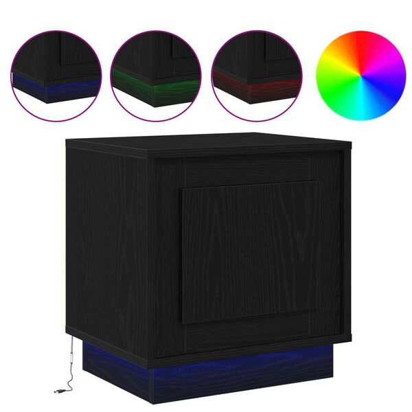 vidaXL Noćni ormar Crna 44 x 34,5 x 45 cm Konstruirano drvo