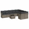 vidaXL 10-dijelni set vrtnih sofa od poliratana s jastucima sivi