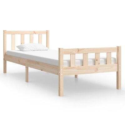 vidaXL Okvir za krevet od masivnog drva 75 x 190 cm jednokrevetni