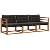 vidaXL Set vanjskih sofa 3 kom. Prirodna i crna