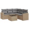 vidaXL 6-dijelni set vrtnih sofa s jastucima bež od poliratana