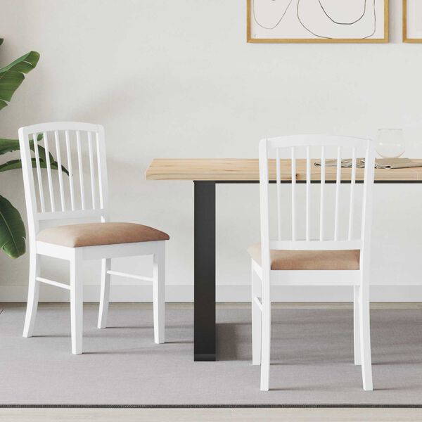 vidaXL Trpezarijske stolice 2 pcs Bijelo 50 x 52,5 x 91 cm