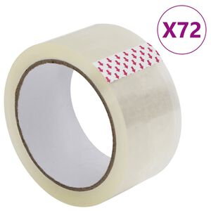 vidaXL Traka za pakiranje 72 kom prozirna 48 mm x 66 m