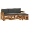 vidaXL Set vanjskih sofa s jastukom 4 pcs Prirodna i antracit
