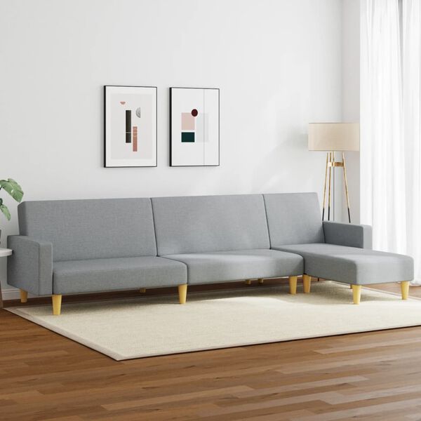 vidaXL 2-dijelni set sofa svjetlosivi od tkanine