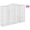 vidaXL Lučne gabionske ko&scaron;are 9 kom 300x50x200/220cm pocinčano željezo