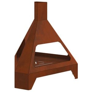 vidaXL Kamin Smeđa 50 x 43 x 52 cm Čelik otporan na vremenske uvjete