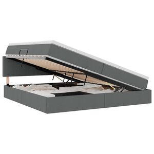 vidaXL Krevet s prostorom za pohranu s LED-om Tamno siva 200 x 200 cm
