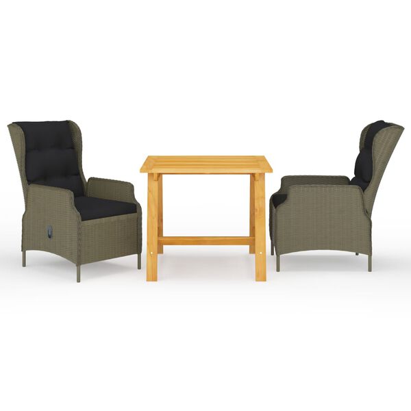 vidaXL 3-dijelni vrtni blagovaonski set smeđi