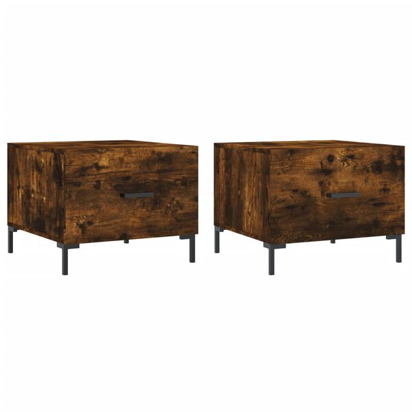 vidaXL Stolići za kavu 2 kom boja hrasta 50x50x40 cm konstruirano drvo