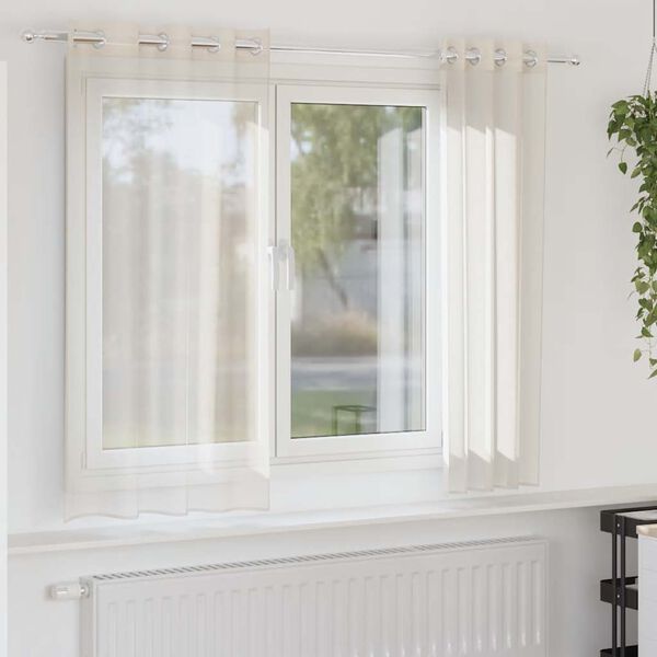 vidaXL Voile zavjese s ušicama 2 kom krem 140x140 cm