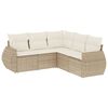 vidaXL 5-dijelni vrtni set sofa s jastucima bež od poliratana