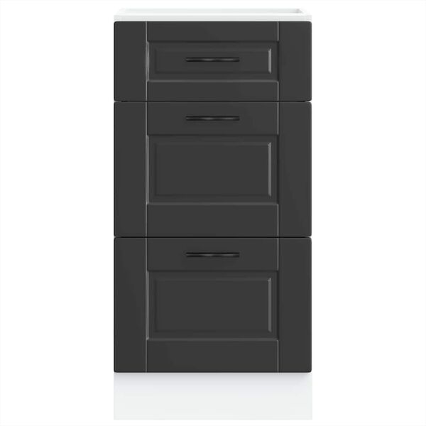 vidaXL Kuhinjski podni ormarić "Porto" Crni inženjerski drvo